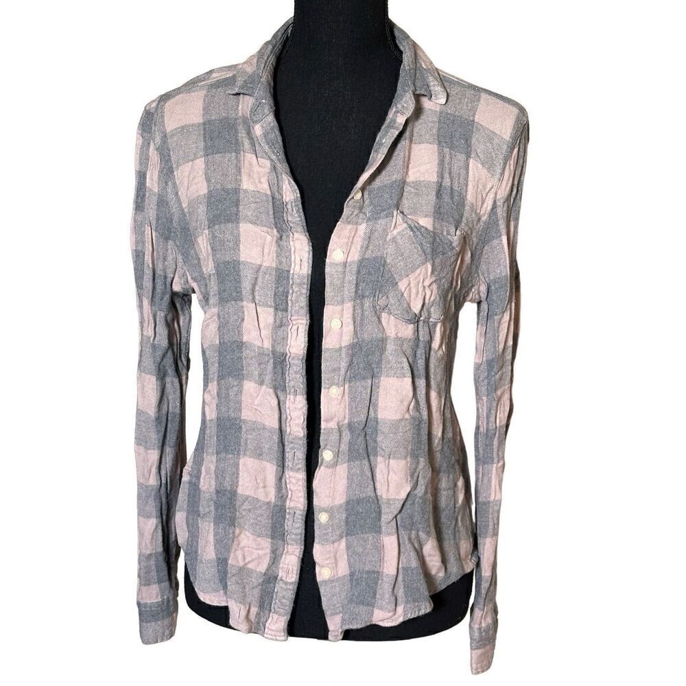 Aeropostale Women’s Plaid Flannel Button Up Shirt Size Large